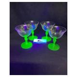 Vintage Uranium Stemware Glasses 4.75 in