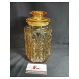 Vintage Amber/Gold Glass Canister