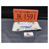 68 Oklahoma license plate and misc