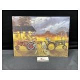 Farmall vs John Deere metal sign