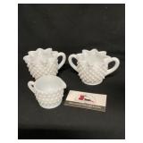 White Milk Glass Hobnail Star Pattern Possibly