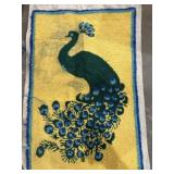 Hooked Peacock rug