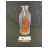 Glass Flynn milk bottle