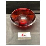 Red burnt orange glass bowl
