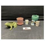 Vintage planers, pottery, Haeger miniature vase