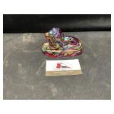 Fenton Ruby red iridescent lion figure paper