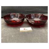 Ruby red glass bowls