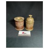 Brass Cigarettes/Ashtray and Tobacco  Holder Set