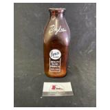 Amber glass Boyles milk bottle