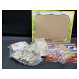 Stamps, puzzle and book