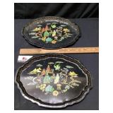 Metal oriental serving trays