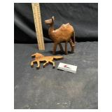 Wooden horse and camel