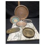Marble cutting board and copper plates