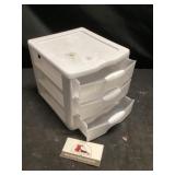 Plastic four drawer storage approximately eight 7