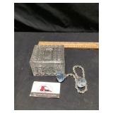Vintage art deco cut crystal trinket box