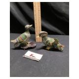 Metal and wooden birds