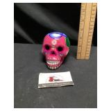 Terra-cotta hand-painted skull
