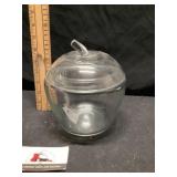 Glass apple covered dish