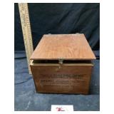Wooden box of miscellaneous screws and nails