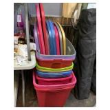 13 miscellaneous totes. With lids