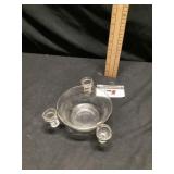 Vintage clear glass piece with attached side