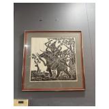 vintage Thai temple rubbing print featuring a