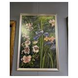 a reproduction of "Wild Roses and Irises" by
