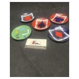 Copper and enamel saucers