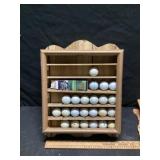 Shelf with golf balls