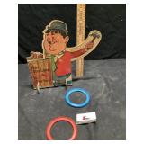 Laurel and Hardy ring toss paper over plywoodgame