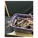 Tote of miscellaneous leather