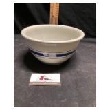 Stoneware crock blue band hairline crack #8