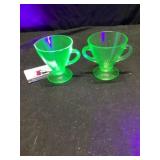 Uranium glass cream and sugar