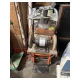 Bench grinder works as he should on makeshift cart