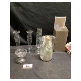 Etched glass and angel topper