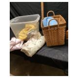 Blankets and basket