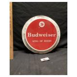 Metal Budweiser advertising sign