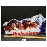 Metal Budweiser advertising sign