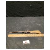 Vintage handcrafted, wooden and metal toy, rifle