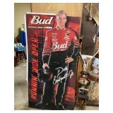Budweiser cardboard, advertising sign, Dale