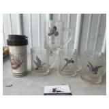 Vintage pheasant  and bird glasses