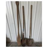 Shovels and wooden paddle