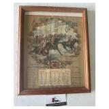 Framed 1899 advertising calendar