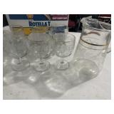 MCM pitcher and glasses set