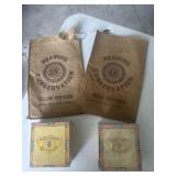 Popcorn bags and cigar boxes