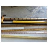 Canes, yard sticks, misc