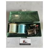 Vintage fishing reel and string