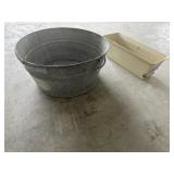 Galvanized tub and planter
