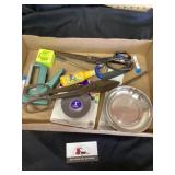 Staple gun, scissors, assorted tools