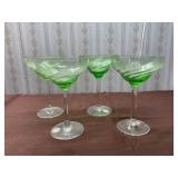 Green Glass Goblets